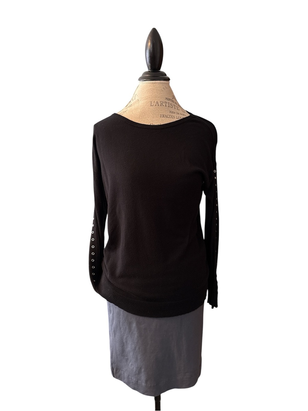 Market & Spruce Black Crewneck Sweater